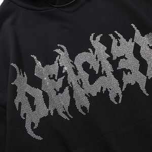 Sweat à capuche unisexe en polaire avec strass pour l'hiver, détails scintillants, idéal pour le streetwear et les achats en gros - Product Image 6
