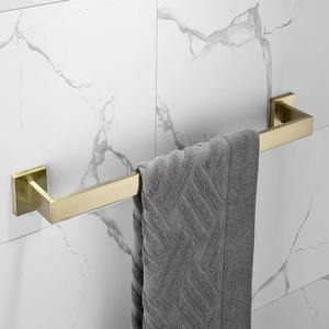 Ensemble de porte-serviettes mural Daystar Trade en acier inoxydable brossé doré moderne et écologique, longueur personnalisée, luxe - Product Image 2