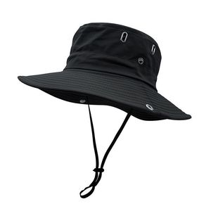 Men Women Outdoor Sports Sun protection Beach Brim <b>Bucket</b> <b>Hat</b> Outdoor Fishing Sun <b>Hat</b> <b>with</b> Windproof <b>String</b> - Product Image 2