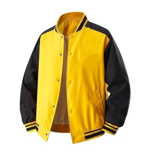 WARPRO INDUSTRY Unisex Red Varsity <b>Jacket</b> White Sleeve Hooded Breathable Woolen Fabric Button Closure Casual Outerwear Regular - Product Image 3