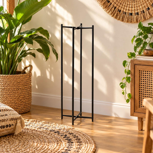 Soporte Moderno de Metal Negro de 2 Niveles para Plantas, Soporte Redondo para Macetas, Decorativo para Interiores, Exteriores, Jardín, Balcón, Patio - Product Image 2