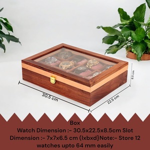 AHTE MANUEXPO UR-065 Wooden Watch <b>Box</b> & Display Case Organizer for Men and Women-Multicolor 10-Slot Jewelry <b>Storage</b> Gift - Product Image 3