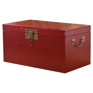 Caja de Almacenamiento de Madera Roja con Tapa, Diseño Clásico, Forma Rectangular, Acabado Pintado, para Artículos Diversos - Product Image 1