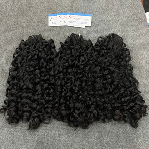 ซัพพลายเออร์ยอดนิยม ผมแท้สีธรรมชาติแบบ Pixie Curly  ต่อผมแบบเส้น 100% ผมเวอร์จิ้น - Product Image 2