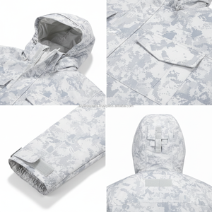 Custom OEM White Digital <b>Camo</b> Hunting <b>Jacket</b> Breathable Waterproof Shell Multi Pocket Tactical Field Coat for Winter Hunting - Product Image 5