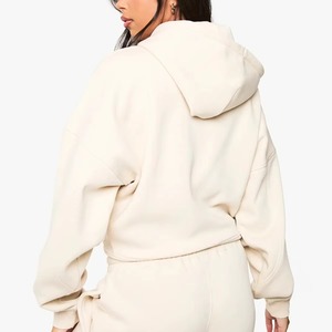Sweat à capuche d'hiver à double fermeture éclair, personnalisable, vierge, effet vieilli, 100% coton, avec fermeture éclair pour logo, épais, écologique, coupe classique - Product Image 6