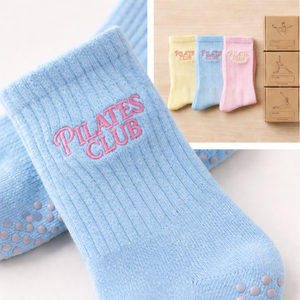 Anti <b>Slip</b> Grip Crew Socks Customizable Embroidered Logo Pastel color VN Pilates Yoga Indoor Exercise Socks Manufacturer - Product Image 5