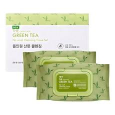 Tony Moly The Chok Chok Green Tea - Set di Salviette Struccanti Senza Risciacquo, 100 Fogli, 2 Confezioni da Viaggio - Product Image 1