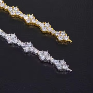 Moissanite Prong Miami Link Chain <b>Necklace</b> 18k Yellow Gold Vermeil Over <b>Solid</b> 925 <b>Silver</b> Diamond <b>Necklace</b> Diamond Cuban Chain - Product Image 1