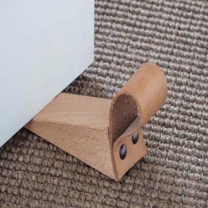 Wood & Leather Door <b>Stoppers</b> Wooden Door Stop Personalized Door Wedge with Engraving Solid Walnut Door Wedge Wooden Door Stops - Product Image 5