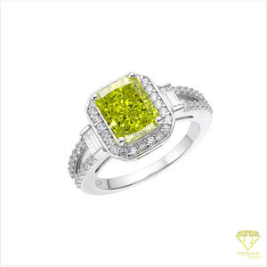Anillo de Lujo con Diamante Cultivado en Laboratorio Certificado por IGI, Oro Rosa, Plata 925, Piedra Central Grande, para Venta al Por Mayor - Product Image 2