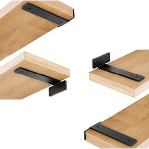 Estante Flotante de Madera de Teca Dorada Premium |   Almacenamiento Minimalista Invisible con Montaje en Pared 60x20x8cm para Sala de Estar - Product Image 5