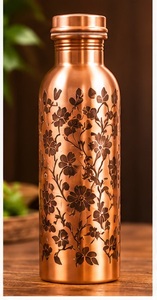 Botella de Agua Moderna de Cobre Ecológica con Diseño de Atardecer en la Montaña, Recipiente de Viaje de Metal Sublimado - Product Image 6