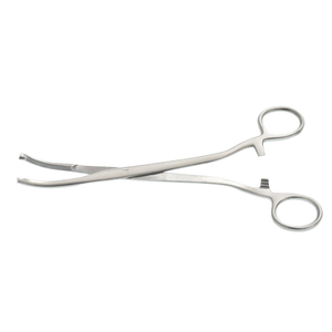 Pinzas Peritoneales Miculicz de 8 Pulgadas Curvas con 1x2 Dientes, Instrumento Quirúrgico Manual para Agarrar Tejidos, Acero Inoxidable Reutilizable - Product Image 1