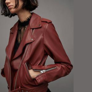 Veste de moto en cuir véritable pour femme, style motard, hiver, imperméable, coupe-vent, respirante, doublure en soie, courte - Product Image 3