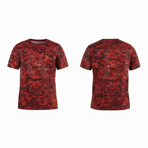Camisetas de manga corta con cuello redondo, de secado rápido, modernas y a la moda, con diseño de camuflaje impreso digitalmente, para unisex. - Product Image 3