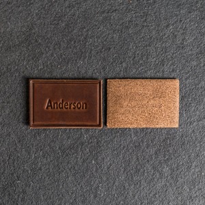 Custom Debossed Genuine Leather <b>Patch</b> Embossed PU Leather Labels Stitched Genuine Leather Badge for Clothing <b>Jeans</b> Bag - Product Image 6