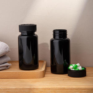 Bouteille en PET écologique 100% PET de forme ronde, 150 CC, AMBRÉ FONCÉ, FINITION COL 38-400 - Product Image 6