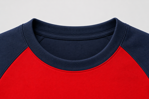 T-shirt personnalisé pour homme à manches courtes raglan contrastées, col rond, 100 % coton uni, décontracté, OEM, vente en gros, sérigraphié - Product Image 5