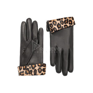 Gants en cuir de luxe pour femmes, doublure en cachemire, chauds pour l'hiver, doux au toucher, compatibles avec les écrans tactiles, gants tendance - Product Image 1