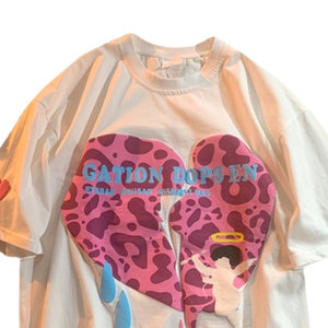 Women's Puff Print T Shirt Oversized Casual Streetwear Graphic Tee Soft Cotton Blend Short Sleeve Round Neck Fashion Summer Look - Product Image 4