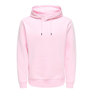 <b>Men's</b> Solid <b>Pink</b> Pullover Hoodie Casual Long Sleeve <b>Sweatshirt</b> With Front Kangaroo Pocket - Product Image 6