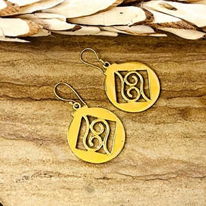 Boucles d'oreilles pendantes Bohème Design Unique Arbre de Vie en Laiton Naturel pour Femme, Cercle Filigrane Plaqué Or 18 carats pour Vente en Gros/OEM/ODM - Product Image 6