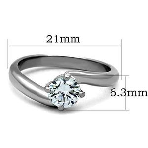 TK1543-High Polished Stainless Steel <b>Ring</b> with AAA Grade CZ Clear-Dishes & <b>Plates</b> - Product Image 2