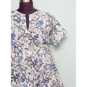 Vestido de Fiesta Formal para Mujer, Estilo Recto, Largo Midi, Cuello Único, Algodón, Estampado Floral, Casual - Product Image 2