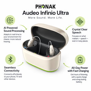 Aides auditives AI Phonak Audeo i-90 R Ultra RIC rechargeables pour pertes auditives modérées à sévères (2 aides auditives, 1 chargeur) - Product Image 2