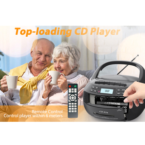 เครื่องเล่นซีดีแบบพกพา บูมบ็อกซ์ วิทยุบลูทูธ หน้าจอ LCD พร้อมรีโมทคอนโทรล ช่องเสียบ USB และ AUX ลำโพงสำหรับใช้ในบ้าน - Product Image 2