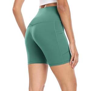 Shorts de yoga 3/4 taille haute personnalisables avec logo, respirants, écologiques, pour femme, tenue de sport d'été, anti-frottement, leggings de fitness pour la gym et les squats - Product Image 4