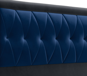 Modern Velvet Upholstered Japanese Style <b>Bed</b> King <b>Size</b> Tufted Headboard Midcentury Style Soft <b>Bed</b> Frame - Product Image 5