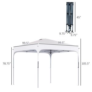 Gazebo Portatile 8x8 con Borsa per il Trasporto con Ruote e 4 Sacchi di Sabbia, Altezza Regolabile - Product Image 3