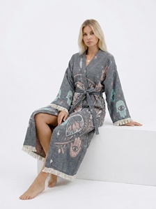 Nuevo Diseño de Fábrica de Bordados, Kaftán Musulmán Largo Bordado, Kimono, Vestido Largo para Mujer, Vestido de Noche, Kimono Estampado para Uso Diario - Product Image 3