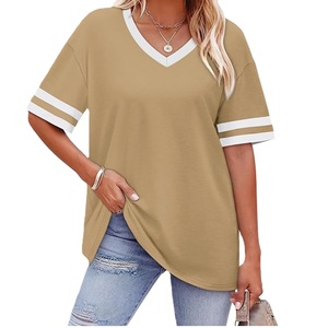 Camiseta de Cuello en V Personalizada para Mujer, 100% Algodón, Transpirable, Ecológica, Informal de Verano, Hecha en Bangladesh - Product Image 4