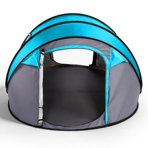 Tenda Istantanea Impermeabile per 4 Persone in Materiale Oxford con Palo in Acciaio e Tettoia Frontale Automatica per Campeggio Familiare - Product Image 3