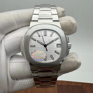 Montre automatique de luxe de haute qualité avec boîtier rond en acier inoxydable de 41 mm, cadran horizontal argenté, date, mouvement ETA, style street hip hop - Product Image 1