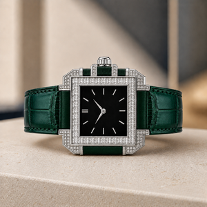 Montre mécanique ETA de haute qualité avec verre carré en cristal de moissanite, bracelet durable en acier inoxydable, aiguilles pour hommes et femmes, style moderne - Product Image 6