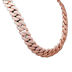 Moissanita de corte redondo de oro rosa, Diamante con tachuelas, Hip Hop, enlace cubano, joyería para el cuerpo, estilo de lujo para fiesta o compromiso - Product Image 1