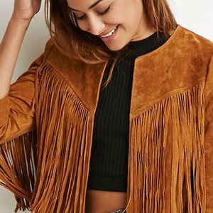 Nueva Chaqueta de Cuero con Flecos para Mujer, de Primera Calidad, al por Mayor, con Forro de Viscosa Teñida, Tela Suave y Transpirable, Estilo Occidental, Cómoda y Moderna - Product Image 6