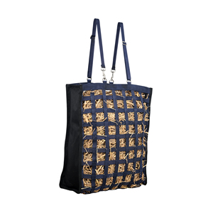Premium Navy Blue Nylon Horse Hay <b>Bag</b> Slow Feed Hay <b>Net</b> Large Capacity Adjustable Strap Durable Stable Feeding <b>Bag</b> Heavy Duty - Product Image 1