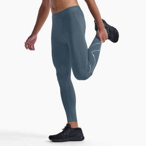 Leggings pour hommes en Spandex/Polyester fabriqués au Pakistan, sans couture, unis, longueur intégrale, taille élastique, respirants, séchage rapide, haute qualité - Product Image 3