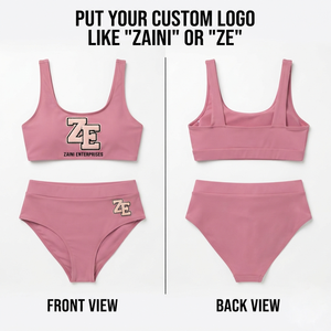 Conjunto de Bikini para Mujer, Cintura Alta, Escote Pronunciado, Reversible, Antibacterial, Transpirable, con Relleno Extraíble y Decoración de Botones Frontales - Product Image 1
