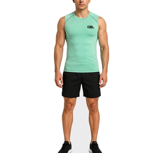 Best Quality Men Training Sleeveless <b>Compression</b> Shirt Moisture Wicking Fabric Ideal For Active Movement - Product Image 1
