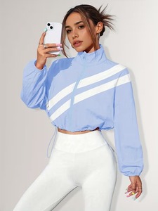 <b>Womens</b> Athleisure Tracksuit | Loose Cropped Full Zip <b>Jacket</b> & High Rise Fitness Tights Co Ord | Four Way Stretch Gym Clothes - Product Image 5