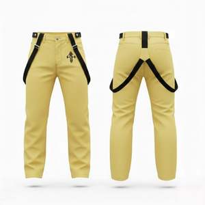 Pantalones de Esquí para Hombre, Color Liso, Impermeables 10,000mm, Aislamiento de Forro Polar 240g, Cierre de Gancho y Bucle, Personalizados OEM/ODM, Material 100% Poliéster - Product Image 1