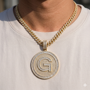 Iced 925 <b>Silver</b> Gold Plated Custom Name <b>Initial</b> Alphabet Letter <b>Pendant</b> HipHop Rapper Party Necklace Charm Men's SHRAMAN DIAMOND - Product Image 2