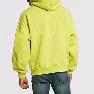 เสื้อฮู้ดดี้โอเวอร์ไซส์ผู้ชาย สีพื้น ผ้าฝ้าย 100% เฟรนช์เทอร์รี่ สวมใส่สบายๆ ทรงปกติ เหมาะสำหรับฤดูใบไม้ร่วง - Product Image 4