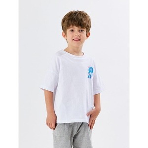 Camiseta Infantil Coreana OZKIZ 100% Algodón, Azul, Informal, con Dibujos Animados, Transpirable, para Niños de 2 a 7 Años, Venta al Por Mayor, Moda Infantil de Verano - Product Image 1